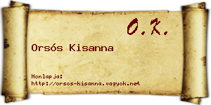 Orsós Kisanna névjegykártya